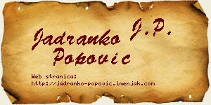 Jadranko Popović vizit kartica